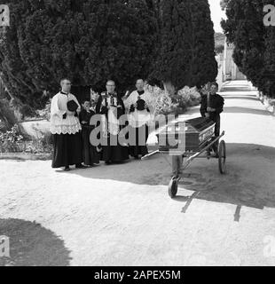 Village life and landscapes on the Catalan coast Description: Cemetery at a cemetery Date: undated Location: Catalonia, Spain Keywords: cemeteries, funerals, clergy Stock Photo