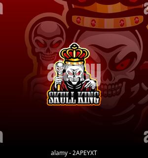 Skull king esport mascot logo Stock Vector