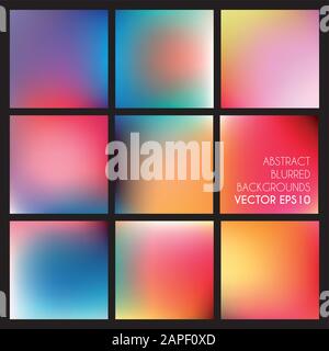 Set of abstract vector blurred backgrounds Stock Vector