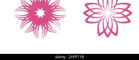 Set of abstract flowers Stock Vector