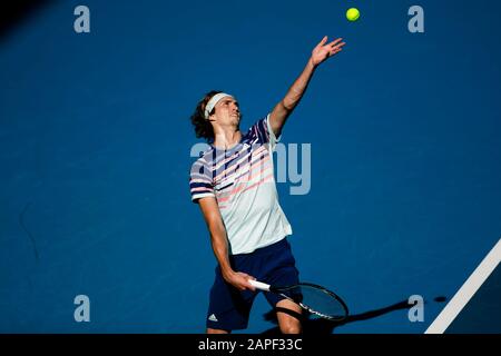 Melbourne, Australia. 23rd Jan, 2020. Tennis: Grand Slam, Australian Open. Men, singles, 2nd round, Gerasimov (Belarus) - Zverev (Germany). Alexander Zverev in action. Credit: Frank Molter/dpa/Alamy Live News Stock Photo