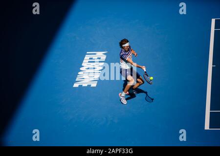 Melbourne, Australia. 23rd Jan, 2020. Tennis: Grand Slam, Australian Open. Men, singles, 2nd round, Gerasimov (Belarus) - Zverev (Germany). Alexander Zverev in action. Credit: Frank Molter/dpa/Alamy Live News Stock Photo