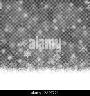 beautiful snow flakes background with transparency in vector file Stock Vector