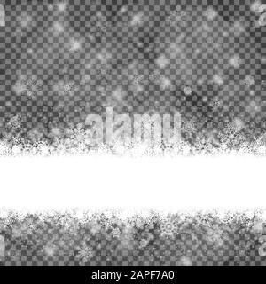 beautiful snow flakes background with transparency in vector file Stock Vector