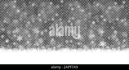 beautiful snow flakes background with transparency in vector file Stock Vector