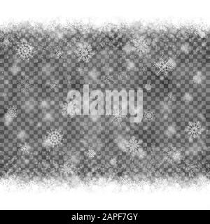 beautiful snow flakes background with transparency in vector file Stock Vector