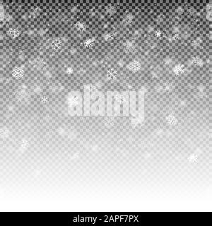 beautiful snow flakes background with transparency in vector file Stock Vector
