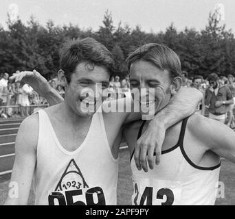 Athletics Championships Drachten, no. 7, 8 left Bram Wassenaar, right Haico Scharn, head; Stock Photo