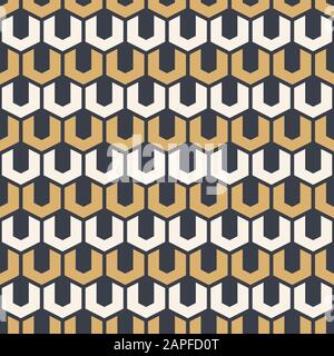Abstract geometric seamless pattern. Modern stylish texture. Repeating geometric tiles of hexagonal elements. Contrast geometric seamless backdrop. Stock Vector