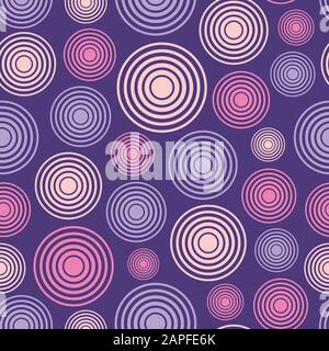 Abstract seamless pattern of circles with different size. Minimalistic graphic print. Vector color background. Stock Vector