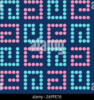 Abstract seamless small circles pattern. Groups of circles. Polka dot fabric. Modern stylish texture. Turquoise, pink, blue colors. Cloth design. Stock Vector