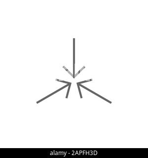 Three black arrows point to the center. Triple Collide Arrows icon ...