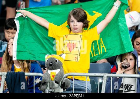 Melbourne, Australia. 23rd Jan, 2020. Australian tennis fans at the 2020 Australian Open Grand Slam tennis tournament in Melbourne, Australia. Frank Molter/Alamy Live news Stock Photo