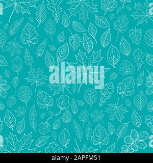 Leaves silhouette seamless pattern vector background Stock Vector