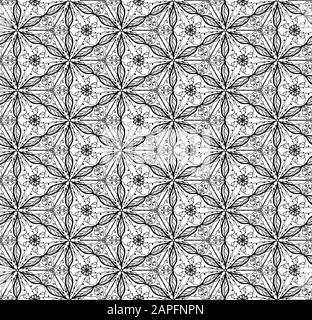 Seamless pattern floral background for coloring page vector Stock Vector