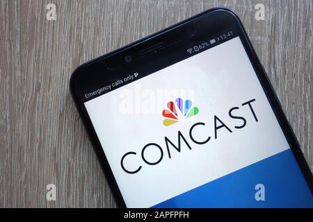 COMCAST website displayed on a modern smartphone Stock Photo