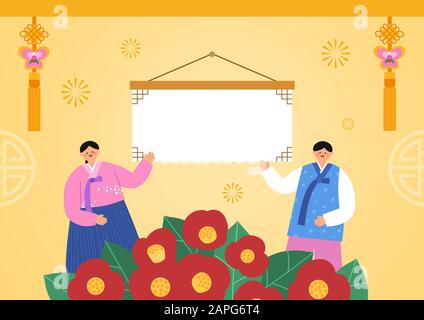 Korean style gift voucher certificate coupon, event and tags template 003 Stock Vector