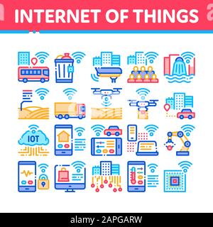 Internet Of Things icons Pack. Thin line Collection Smart Technology ...