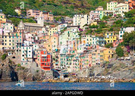 Italy Liguria Cinque Terre Riomaggiore Stock Photo