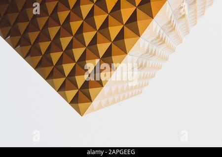 Illustration of a brown and white object made of triangles Stock Photo