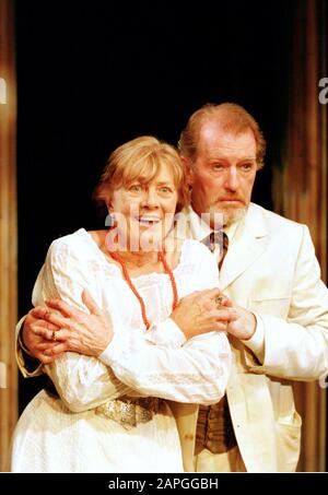 Vanessa Redgrave (Ranevskaya) and Corin Redgrave (Gaev) in THE CHERRY ORCHARD by Anton Chekhov directed by Trevor Nunn at the Cottesloe Theatre, National Theatre (NT) London in 2000. Vanessa Redgrave, actress and political activist, born in London in 1937. Awarded CBE in 1967. Corin Redgrave, actor and political activist, 1939-2010. Stock Photo