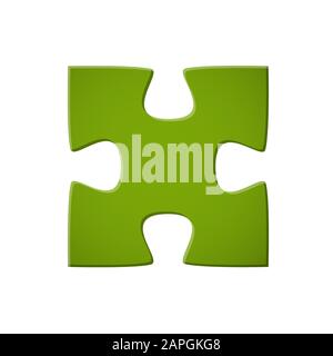 Puzzle piece green Stock Vector