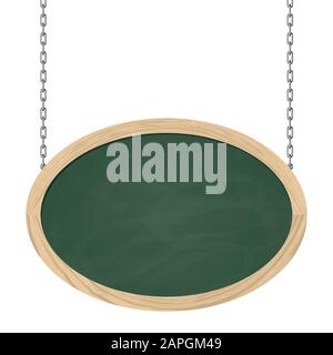 Signboard hanging on chains Stock Vector