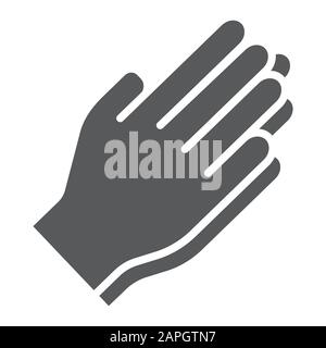 Pray glyph icon, religion and prayer, hands praying sign, vector graphics, a solid pattern on a white background, eps 10. Stock Vector