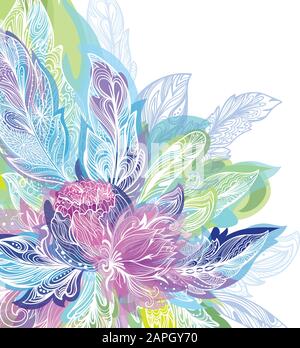 Vector Feather Tribal Boho Ornament Card Template Stock Vector