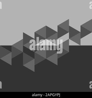 Abstract modern triangular monochrome geometric background with simple grey pattern Stock Vector