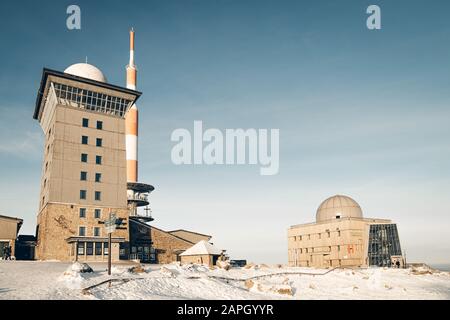 The Brocken hotel in winter. Saxony-Anhalt Stock Photo