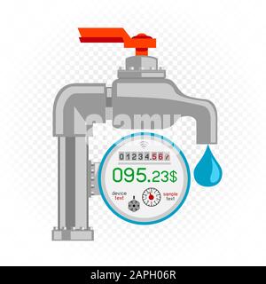 water meter icon white background Stock Vector