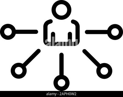 Public storyteller icon, outline style Stock Vector