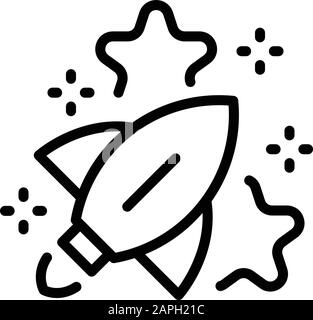 Rocket gaming icon, outline style Stock Vector