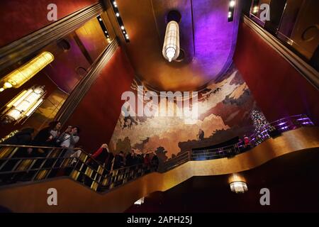 Manhattan, New York, NY, USA - December 5, 2019. Radio City Music Hall interior around Christmas,  Midtown Manhattan, NY, USA Stock Photo