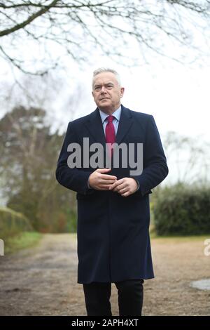 Presenter and newsreader Huw Edwards arrives for his guest appearance at Sandringham Women's Institute (WI) meeting at West Newton Village Hall, Norfolk, which is also due to be attended by Queen Elizabeth II. Stock Photo