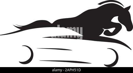 abstract car and black horse, vector graphic design element Stock Vector