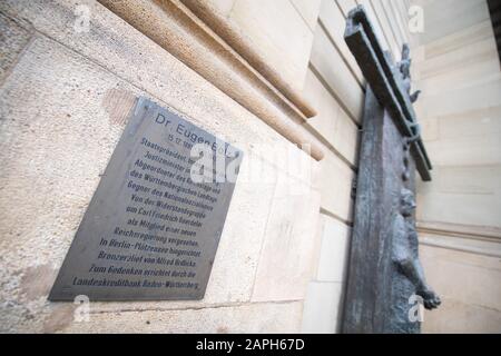 23 January 2020, Baden-Wuerttemberg, Stuttgart: The memorial for the former president of Württemberg, Eugen Bolz. He was executed by the National Socialists in 1945 in Berlin-Plötzensee. Photo: Sebastian Gollnow/dpa Stock Photo