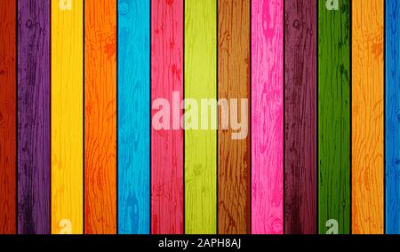 Colored wood planks background. Vector illustration Stock Vector