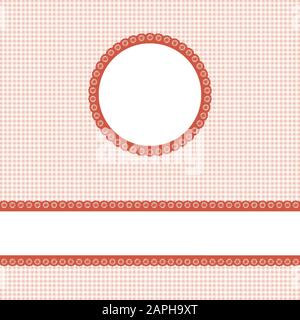 Vector blank template layout white lace stripe on pink checkered