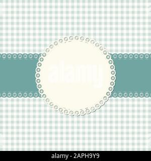 banner and empty patch on blue colored checkered background Stock Vector