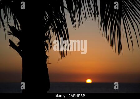 Tenerife - Sun setting over the ocean Stock Photo