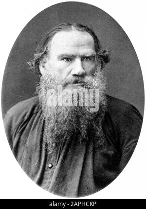 Leo Tolstoy (1828-1910), portrait photograph by Sass, 1880-1886 Stock Photo