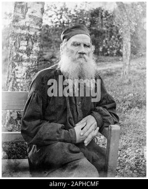 Leo Tolstoy, (1828-1910), portrait photograph by FW Taylor, 1897 Stock Photo