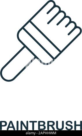Paintbrush line icon. Thin style element from construction tools icons collection. Outline Paintbrush icon for computer and mobile. Symbol, logo Stock Vector