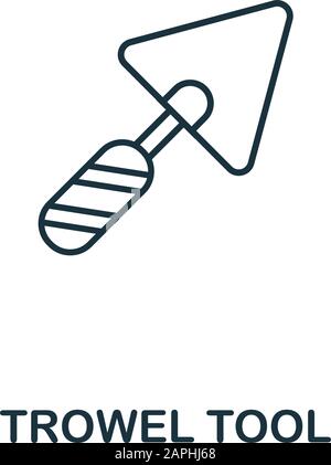 Trowel Tool line icon. Thin style element from construction tools icons collection. Outline Trowel Tool icon for computer and mobile. Symbol, logo Stock Vector