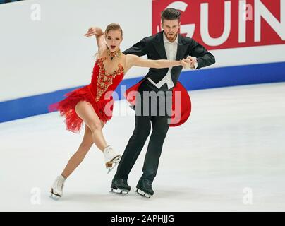 Steiermarkhalle, Graz, Austria. 23rd Jan, 2020. Alexandra Stepanova and Ivan Bukin of Russia during Ice Dance at ISU European Figure Skating Championships in Steiermarkhalle, Graz, Austria. Credit: csm/Alamy Live News Stock Photo