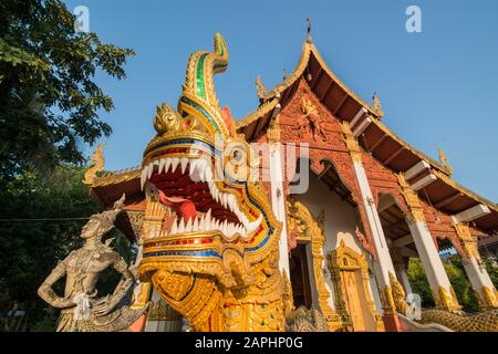 the Wat Wiang Kum Kam Temple in the city of Chiang Mai at north Thailand.   Thailand, Chiang Mai, November, 2019 Stock Photo