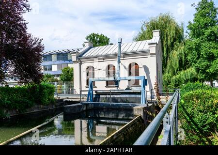 Impressions from the Augsburg region with its widely linked system of rivers, canals and water management facilities Stock Photo