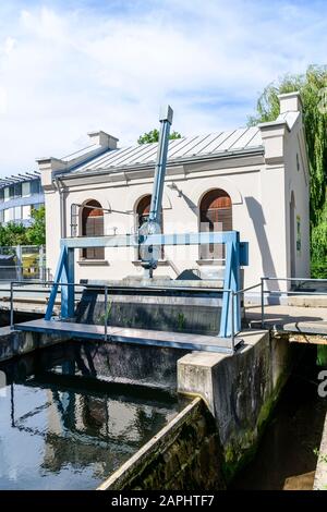 Impressions from the Augsburg region with its widely linked system of rivers, canals and water management facilities Stock Photo